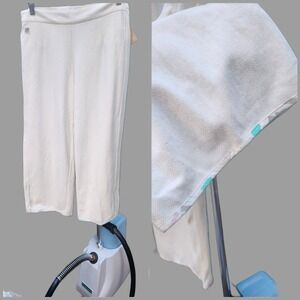 The Earth Collection Cotton Capri Pants Womens XL White Eco Label Sustainable‎